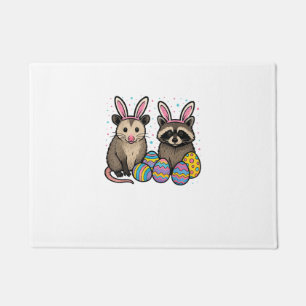 Raccoon Opossum Easter T-Shirt_1 Doormat