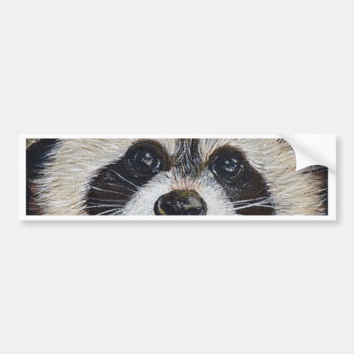 Raccoon Painting Bumper Sticker