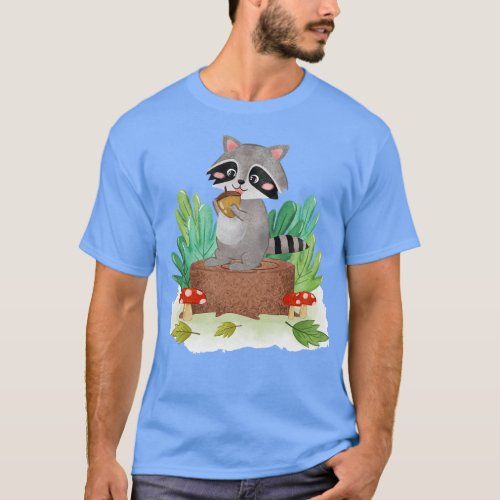 Raccoon Painting Forest T_Shirt