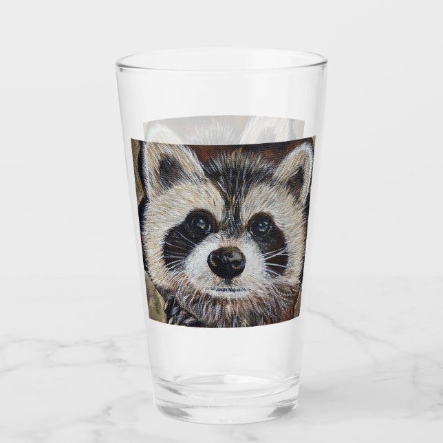 Raccoon Painting Glass (Front)