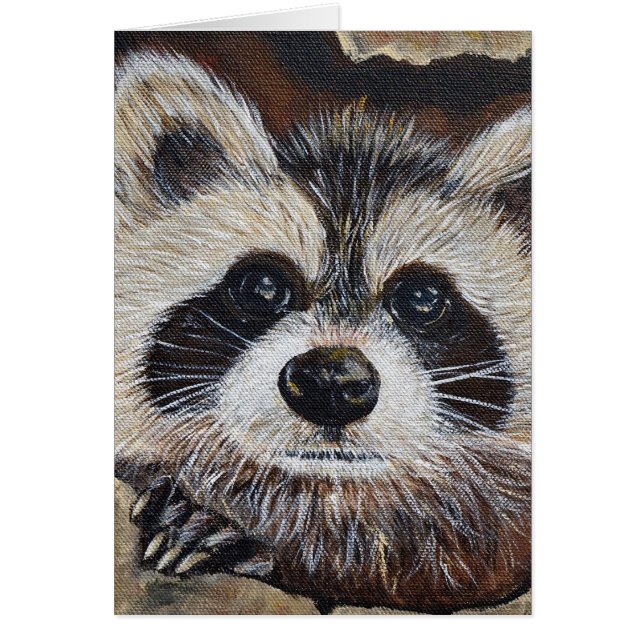 Raccoon Painting Greeting Card (Front)