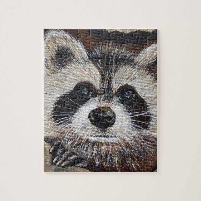 Raccoon Painting Jigsaw Puzzle (Vertical)