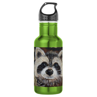 Raccoon Painting Stainless Steel Water Bottle