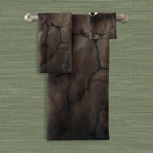 Raccoon Pair Tree Hollow Woodland Wildlife Brown Bath Towel Set