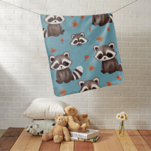 Raccoon party baby blanket