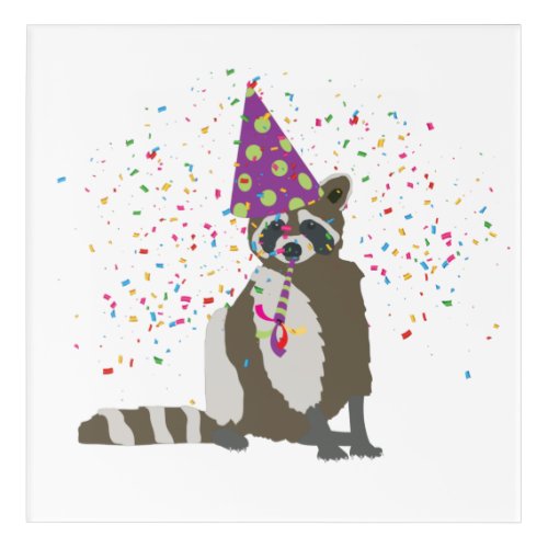 Raccoon Partying _ Animals Having a Party Acrylic Print