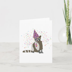 Raccoon Partying - Animals Having a Party Card