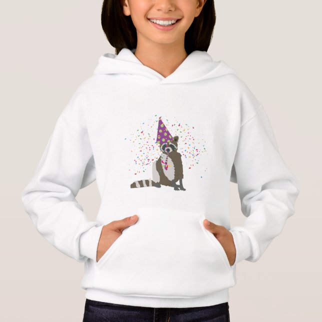 Raccoon Partying - Animals Having a Party Hoodie (Front)