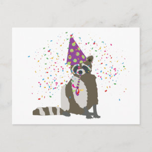 Raccoon Partying - Animals Having a Party Postcard