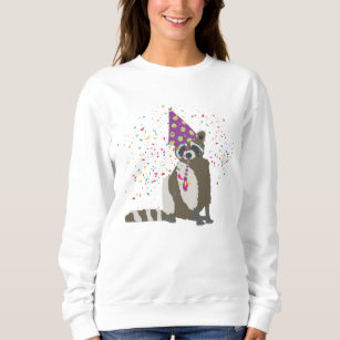 Raccoon Partying - Animals Having a Party Sweatshirt