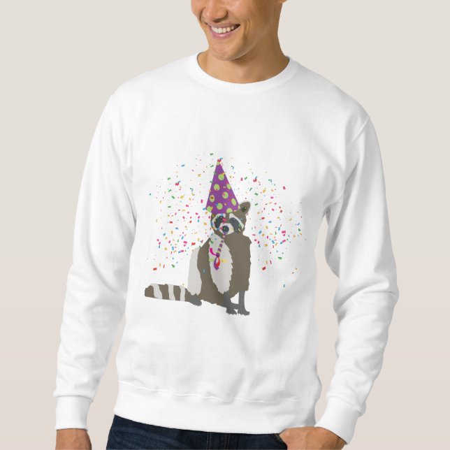 Raccoon Partying - Animals Having a Party Sweatshirt (Front)