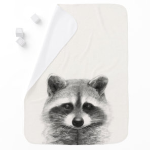Raccoon Pencil Drawing Baby Blanket