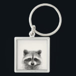 Raccoon Pencil Drawing Keychain<br><div class="desc">Raccoon Pencil Drawing by Victoria Borges</div>