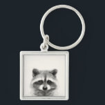 Raccoon Pencil Drawing Keychain<br><div class="desc">Raccoon Pencil Drawing by Victoria Borges</div>