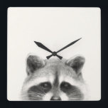 Raccoon Pencil Drawing Square Wall Clock<br><div class="desc">Raccoon Pencil Drawing by Victoria Borges</div>