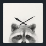 Raccoon Pencil Drawing Square Wall Clock<br><div class="desc">Raccoon Pencil Drawing by Victoria Borges</div>