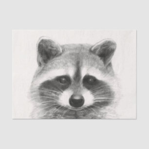 Raccoon Pencil Drawing Tissue Paper