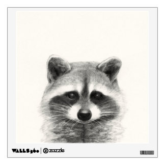 Raccoon Pencil Drawing Wall Decal