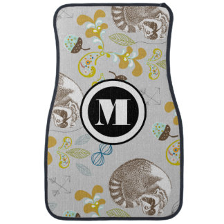 Raccoon Personalized Monogram Car Floor Mat