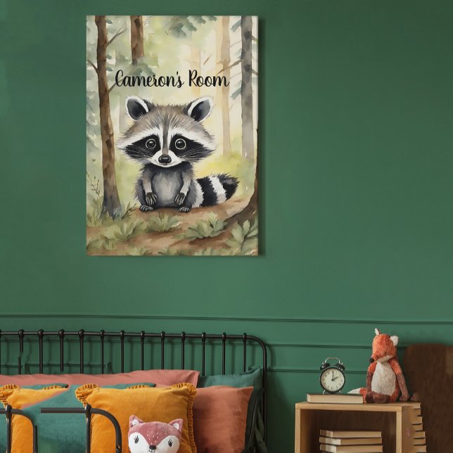 Raccoon Personalized Woodland Photo Print (Creator Uploaded)