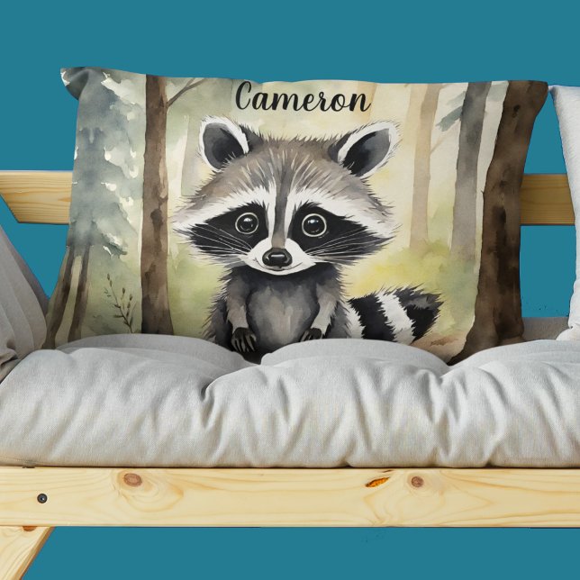Raccoon Personalized Woodland Pillow Case (Creator Uploaded)