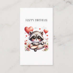 Raccoon Pilot Birthday Business Card