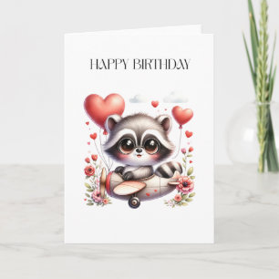 Raccoon Pilot Birthday Card