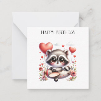 Raccoon Pilot Birthday Note Card