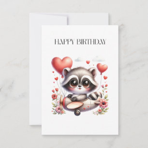 Raccoon Pilot Birthday RSVP Card