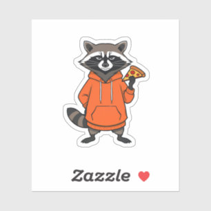 Raccoon Pizza Sticker – Cute Cartoon Scrapbooking