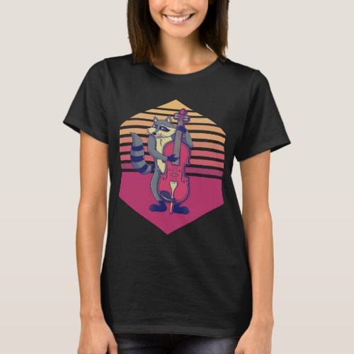 Raccoon Playing Cello Vintage T_Shirt