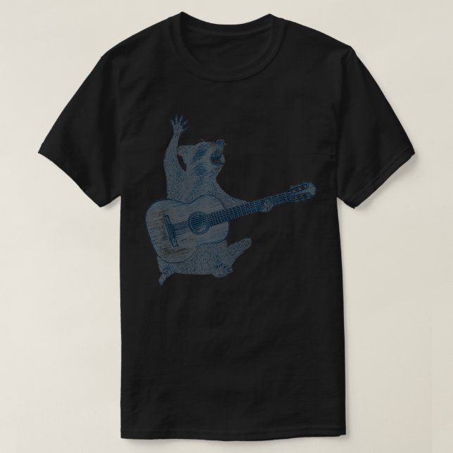 Raccoon Playing Guitar Guitar Player Raccoon Lover T-Shirt (Design Front)