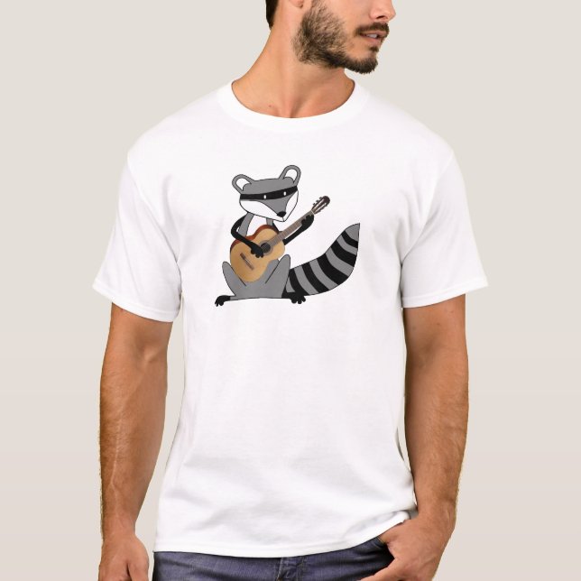Raccoon Playing the Guitar T-Shirt (Front)