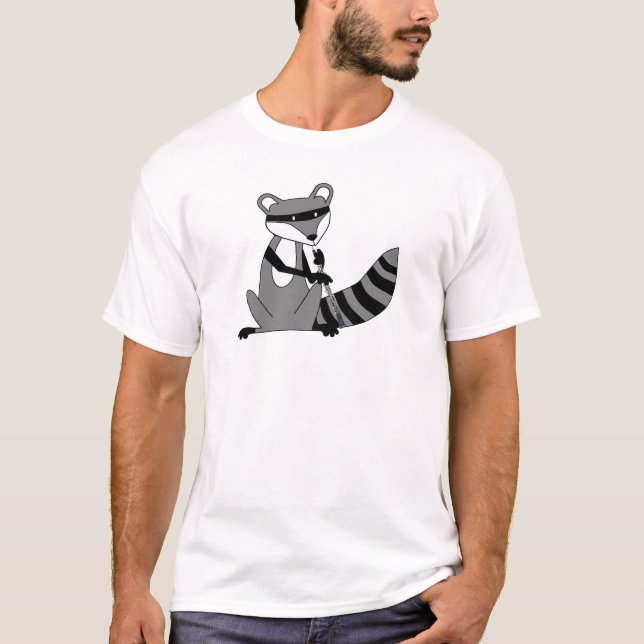 Raccoon Playing the Oboe T-Shirt (Front)