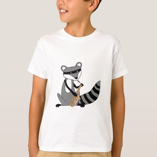 Raccoon Playing the Saxophone T-Shirt (Front)