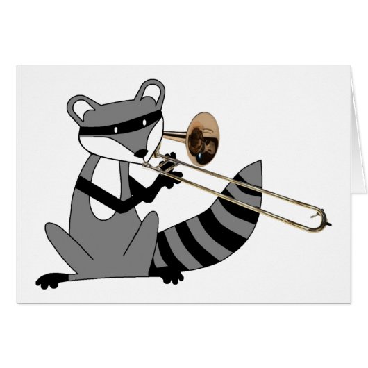 Raccoon Playing the Trombone (Front Horizontal)