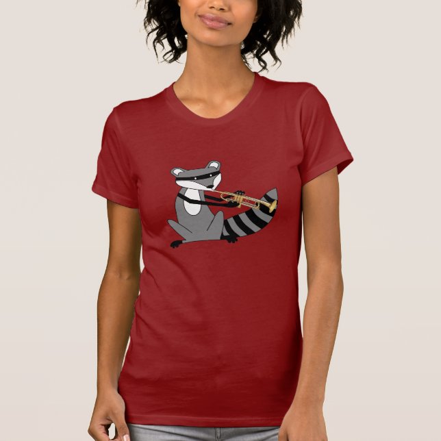 Raccoon Playing the Trumpet T-Shirt (Front)