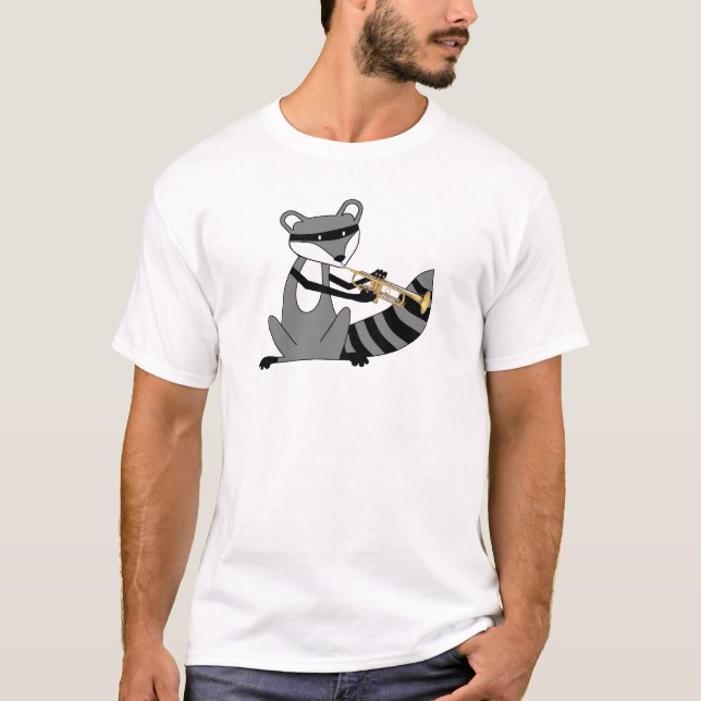 Raccoon Playing the Trumpet T-Shirt (Front)