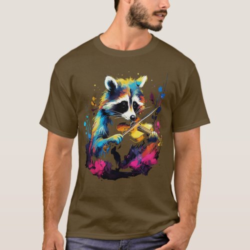 Raccoon Playing Violin T_Shirt