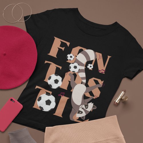 Raccoon Plays Soccer Football Unisex Sports Custom T_Shirt