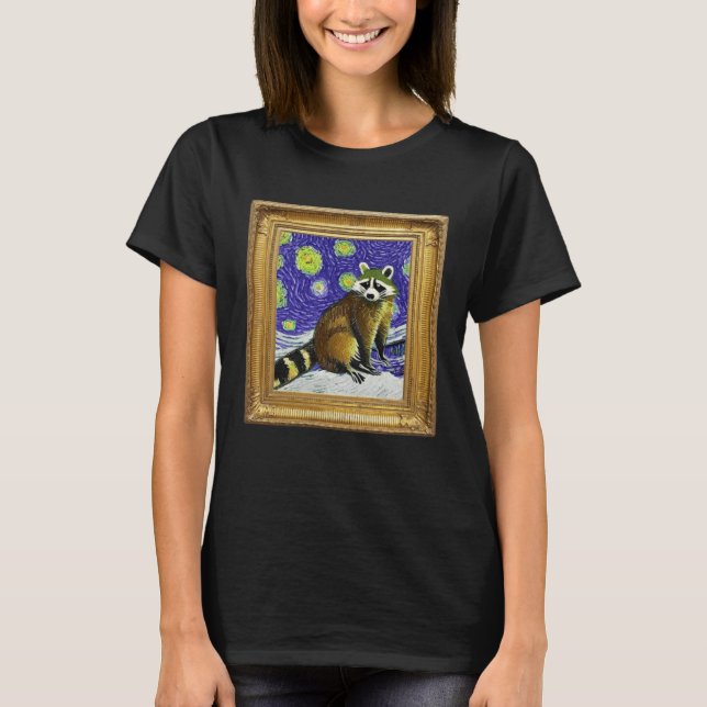 Raccoon Post Impressionism Artwork Artist Painting T-Shirt (Front)