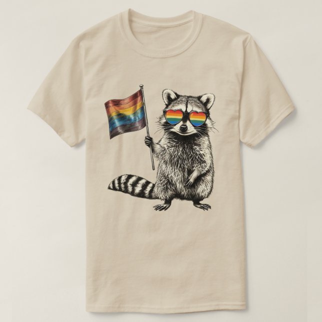 Raccoon Pride Flag | Trash Panda LGBT Graphic 2025 T-Shirt (Design Front)