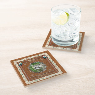 Raccoon Protector Energy Glass Coaster