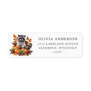 Raccoon Pumpkin Return Address Label