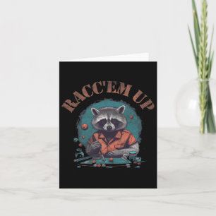 Raccoon Raccem Up Billiards Rack Them Up Pool Funn Card