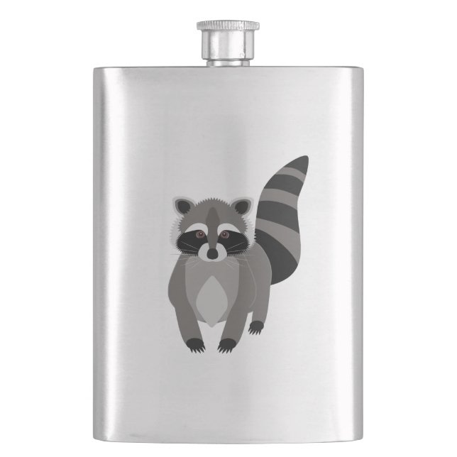 Raccoon Rascal Hip Flask (Front)