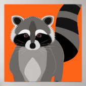 Raccoon Rascal Poster Custom Background Color (Front)
