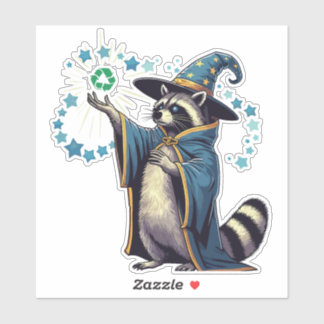 Raccoon Recycling waste Sticker