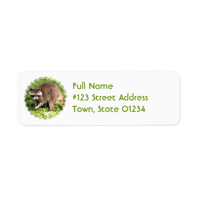 Raccoon Return Address Mailing Label (Front)