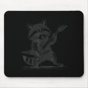 Raccoon Rock Music For Men Women Band Kids Rocker Mouse Pad